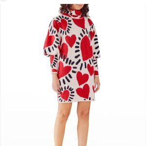 Farm Rio Heart Sweater Dress